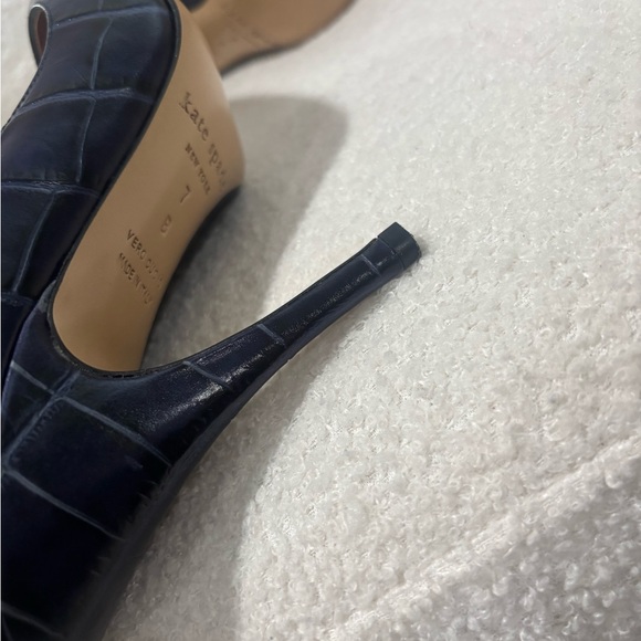 Kate Spade Blue Croc-Embossed Heels - Picture 8 of 8